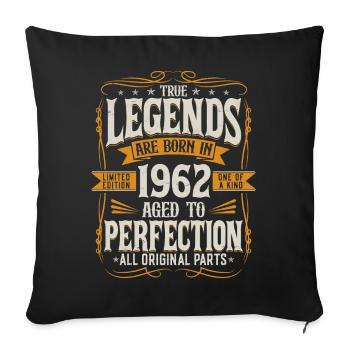 Né en 1962 Legends Cadeau d’anniversaire - Housse de coussin décorative 45 x 45 cm - noir - Devant