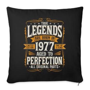 Né en 1977 Legends Cadeau d’anniversaire - Housse de coussin décorative 45 x 45 cm - noir - Devant