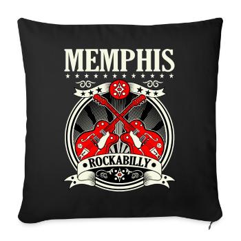 Rockabilly Style Memphis Tennessee Retro Rockers - Sofa pillowcase 17,3'' x 17,3'' (45 x 45 cm) - black - Front