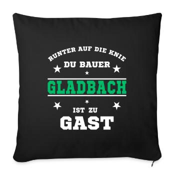 Fussball Fan Gladbacher Stadion - Sofakissenbezug 45 x 45 cm - Schwarz - Vorne