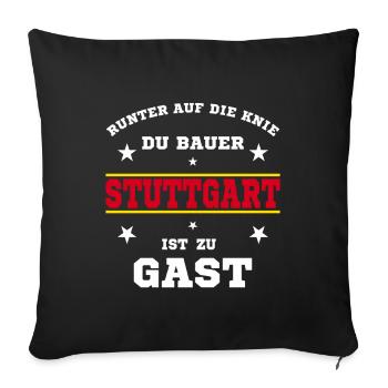 Stuttgart Fussball Fan Stadion - Sofakissenbezug 45 x 45 cm - Schwarz - Vorne
