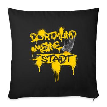 Dortmund meine Stadt Graffiti - Sofakissenbezug 45 x 45 cm - Schwarz - Vorne