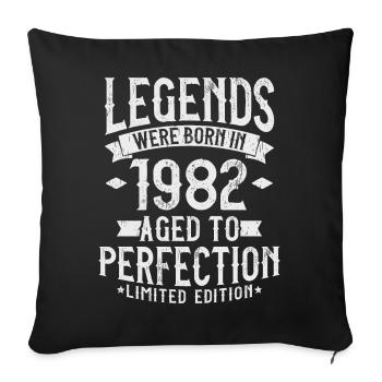 Né en 1982 Legends Cadeau d’anniversaire - Housse de coussin décorative 45 x 45 cm - noir - Devant