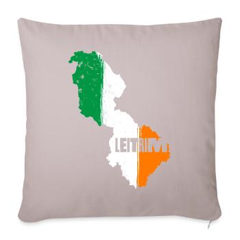 Leitrim Ireland Flag | County Outline Map - Sofa pillowcase 17,3'' x 17,3'' (45 x 45 cm) - light taupe - Front