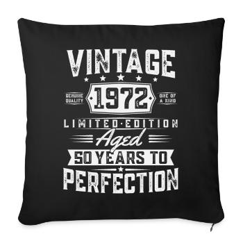 50 birthday Vintage born in 1972 - Sofa pillowcase 17,3'' x 17,3'' (45 x 45 cm) - black - Front