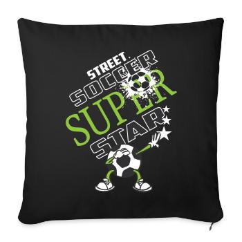 Football Star - Housse de coussin décorative 45 x 45 cm - noir - Devant