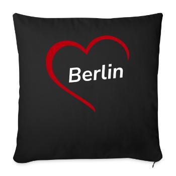Berlin with Heart - My City - I Love Loving - Sofa pillowcase 17,3'' x 17,3'' (45 x 45 cm) - black - Front