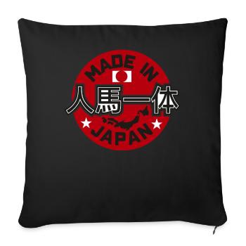 Fabriqué au Japon JDM Drift Auto Tuning Rising Sun - Housse de coussin décorative 45 x 45 cm - noir - Devant