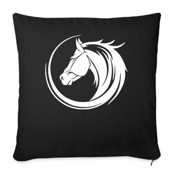 Cheval Équitation Équitation Sport équestre Tribal - Housse de coussin décorative 45 x 45 cm - noir - Devant