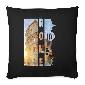 Rome Rome Italy City Skyline Home Love - Sofa pillowcase 17,3'' x 17,3'' (45 x 45 cm) - black - Front