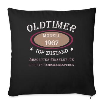 Oldtimer 55e anniversaire 1967 Pièce unique absolue - Housse de coussin décorative 45 x 45 cm - noir - Devant