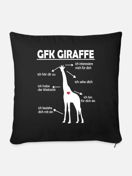 Gewaltfreie Kommunikation GFK - Sofakissenbezug 45 x 45 cm - Schwarz