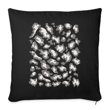 Snow leopard pattern light - Sofa pillowcase 17,3'' x 17,3'' (45 x 45 cm) - black - Front
