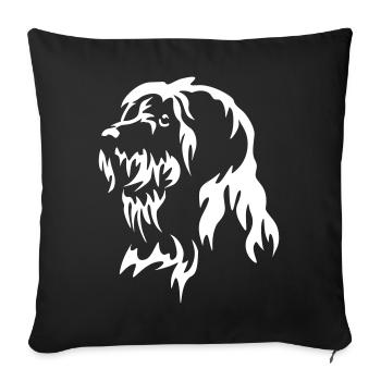 Bobtail Head "Black Edition" - Sofa pillowcase 17,3'' x 17,3'' (45 x 45 cm) - black - Front