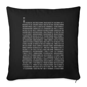 PI π The First 5000 Characters of PI Mathematics - Sofa pillowcase 17,3'' x 17,3'' (45 x 45 cm) - black - Front