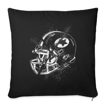 Casque de football américain Grunge Splash USA Sports - Housse de coussin décorative 45 x 45 cm - noir - Devant