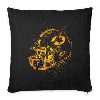 Casque de football américain Grunge Splash USA Sports - Housse de coussin décorative 45 x 45 cm - noir - Devant