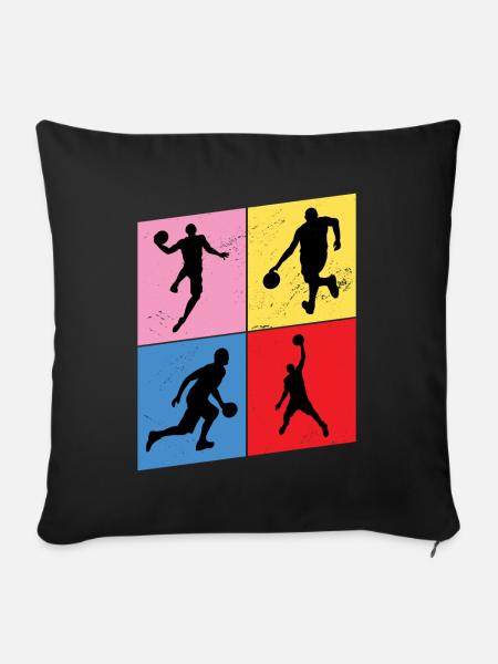Basketball Basketballspieler Spieler Vintage Retro - Sofakissenbezug 45 x 45 cm - Schwarz