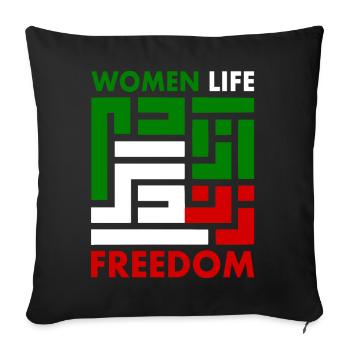 women life freedom Zan zendegi azadi - Sofa pillowcase 17,3'' x 17,3'' (45 x 45 cm) - black - Front