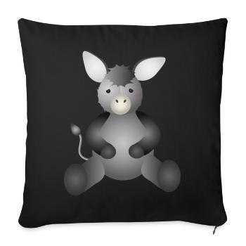 L’âne gris doré est un must pour les amoureux des animaux - Housse de coussin décorative 45 x 45 cm - noir - Devant