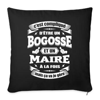 BOGOSSE ET MAIRE - Housse de coussin décorative 45 x 45 cm - noir - Devant