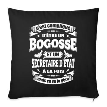 BOGOSSE ET SECRÉTAIRE D’ÉTAT - Housse de coussin décorative 45 x 45 cm - noir - Devant