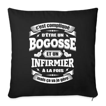 BOGOSSE ET INFIRMIER - Housse de coussin décorative 45 x 45 cm - noir - Devant