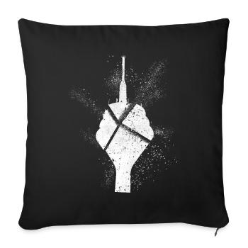 Dusseldorf Germany TV Tower Grunge Splash - Sofa pillowcase 17,3'' x 17,3'' (45 x 45 cm) - black - Front