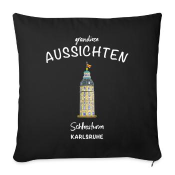 Karlsruhe, historic castle tower - Sofa pillowcase 17,3'' x 17,3'' (45 x 45 cm) - black - Front
