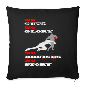 No guts, no glory - Sofa pillowcase 17,3'' x 17,3'' (45 x 45 cm) - black - Front