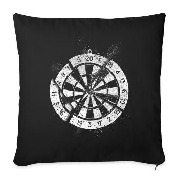Fléchettes, jeu de fléchettes, jeu de fléchettes, fléchettes, joueurs de fléchettes - Housse de coussin décorative 45 x 45 cm - noir - Devant