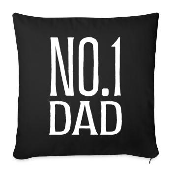 No. 1 Cadeau de la fête des pères - Housse de coussin décorative 45 x 45 cm - noir - Devant