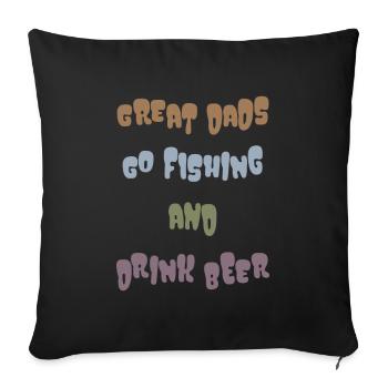 Fishing Daddy Father's Day Gift - Sofa pillowcase 17,3'' x 17,3'' (45 x 45 cm) - black - Front