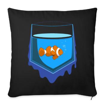 Pocket Fish - Sofa pillowcase 17,3'' x 17,3'' (45 x 45 cm) - black - Front