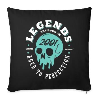 2001 anniversary skull 22 years - Sofa pillowcase 17,3'' x 17,3'' (45 x 45 cm) - black - Front