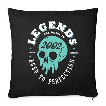 2002 anniversary skull 21 years - Sofa pillowcase 17,3'' x 17,3'' (45 x 45 cm) - black - Front