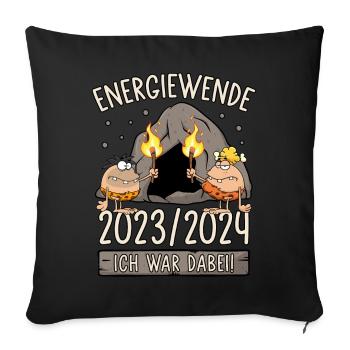 Energiewende 2023/2024 - Ich war dabei - Sofakissenbezug 45 x 45 cm - Schwarz - Vorne