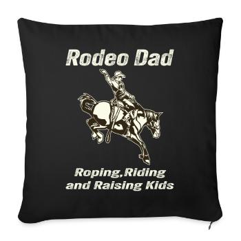 Rodeo Papa Unique gift idea for dad - Sofa pillowcase 17,3'' x 17,3'' (45 x 45 cm) - black - Front