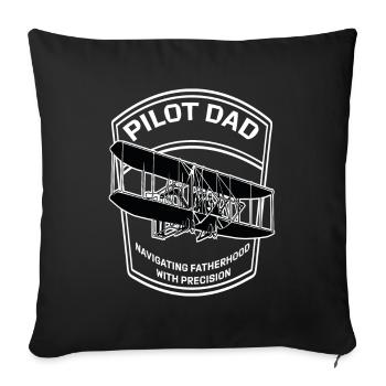 Pilots Dad Unique gift idea for dad - Sofa pillowcase 17,3'' x 17,3'' (45 x 45 cm) - black - Front