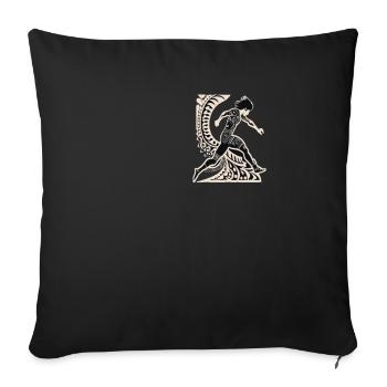 Cadeau de rugby, conception des joueurs et des fans - Housse de coussin décorative 45 x 45 cm - noir - Devant