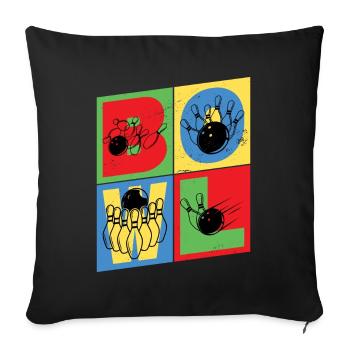 Bowling Bowling Bowling Ball Pins Bowling Players - Sofa pillowcase 17,3'' x 17,3'' (45 x 45 cm) - black - Front