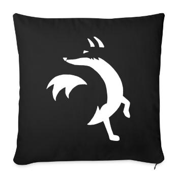 Sketch of the white fox - Sofa pillowcase 17,3'' x 17,3'' (45 x 45 cm) - black - Front