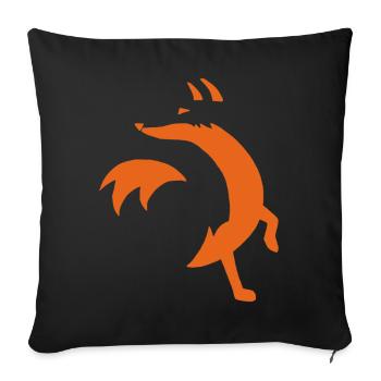 Sketch of the fox - Sofa pillowcase 17,3'' x 17,3'' (45 x 45 cm) - black - Front
