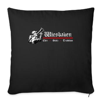 Wiesbaden Ehre Stolz Tradition - Sofakissenbezug 45 x 45 cm - Schwarz - Vorne