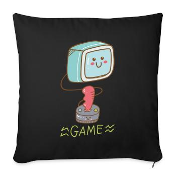 Kawaii Gaming - Sweet fun! - Sofa pillowcase 17,3'' x 17,3'' (45 x 45 cm) - black - Front