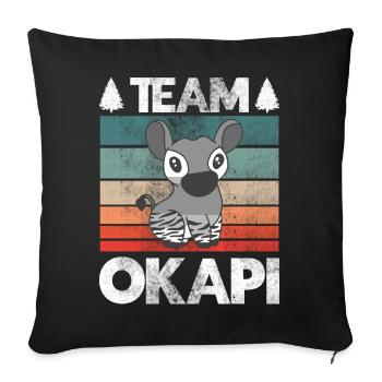 Okapi das Juwel des Dschungels - Sofakissenbezug 45 x 45 cm - Schwarz - Vorne