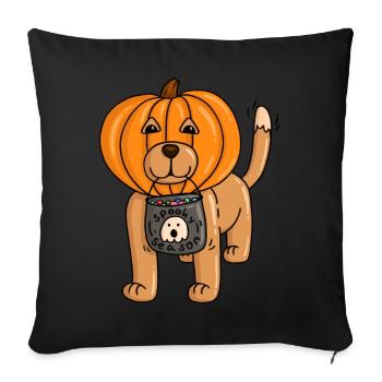 un chien à l’Halloween - Housse de coussin décorative 45 x 45 cm - noir - Devant
