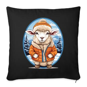 Sweet Sheep - Sofa pillowcase 17,3'' x 17,3'' (45 x 45 cm) - black - Front