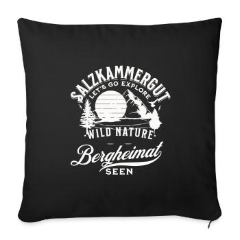 Salzkammergut Wildnissee Bergsee Naturmotiv - Sofakissenbezug 45 x 45 cm - Schwarz - Vorne