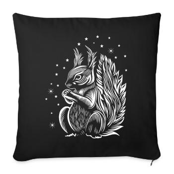Eichhörnchen mit Sternen - Sofakissenbezug 45 x 45 cm - Schwarz - Vorne